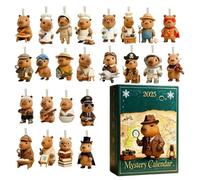 Advent of Capibara | Acrylic Figures 2D | Capibara for Christmas Tree with 24 Days Back Count, for Car Rearview Mirror Christmas Party Decoration of Shelf Door Knob