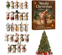 Advent of Felt Mouse 2025 - 24 Day Christmas Countdown with 2D Acrylic Mouse Ornaments | Hanging Pendants, Christmas Decorations for Families and Collectors