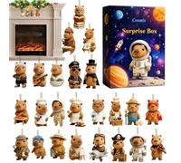 Advent of the Capibara, Acrylic Pendants 2D | Capibara Tree Counting Back 24 Days,For Car Rearview Mirror Christmas Party Decoration Shelf Door Knob
