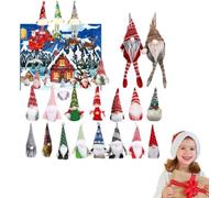 Advent Ornaments 24 Pieces Glowing Figurines Collectibles | Gnome Christmas Ornaments Set for Adult Teen Kids Shelf Door Handle Home Studio Holiday Festival Mantel