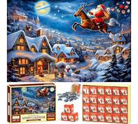 Advent Puzzle Calendar 2025,Christmas Jigsaw Puzzles for Adults- Father Christmas Puzzle,24 Days -1008 Pieces Jigsaw Puzzles for Adults and Teenagers Countdown to Xmas Puzzles Gift,Home Decoration