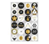 Advent Stickers,24 Days Festive Calendar Decals Decor - Advent Numbers Sticker for Kids Christmas Party Holiday Card Bottle Envelope Box Sealing Home Window