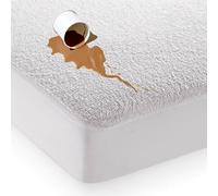 ADVENT Terry Towel Waterproof Mattress Protector Super King Size, Mattress Protector Fits Mattresses Upto 30cm Deep - Breathable White Mattress Cover (Superking)