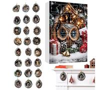 Advent with Animals - Acrylic 2D 24 Days Christmas Calendar for Tree | School Hanging for Party Door Rearview Mirror Tree Balcony