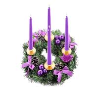 Advent Wreath Candle Holder - Holiday Candle Ring, 1pc Festive Season Decor, Seasonal Table Accents for Decorative Faux Styling Ribbon Bow, Christmas Centerpiece Ring, Dining Wedding Decoration