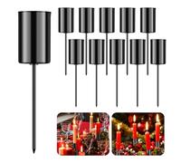 Advent Wreath Candle Holder Retro Candle Plate Advent Wreath with Short Skewer as Decoration for Christmas and Home with Tweezers (Black) (10)
