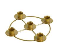 Advent Wreath Candle Holder Round Holders For 5 Candles And Decorations Gold Metal Ring Stand Church Home Christmas (C, One Size)