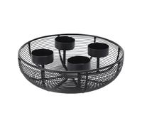 Advent wreath Metal Black Ø20cm Candle Holder Decoration Christmas Tealight