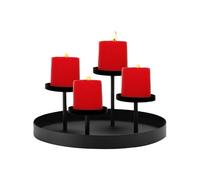 Advent Wreath Modern Candle Holder, With Stylish Metal Finish, 21x21x5cm, Candle Picks Advent Arrangement, 4-Slot Light-stick Tray, Elegant Holiday Design, For Holiday, Party, Wedding, Birthday