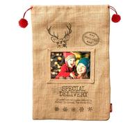 Adventa Personalised Christmas 4x6 Photo Insert North Pole Design Santa Sack - Gift or Display in your Home for Xmas