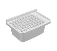 Adventa PP Resin Tub with Grid, Wall Fixing, with Siphon and Drain, Acid Resistant for Common Use, Laundry, Garage, Outdoor, 60L x 40W x 25H cm, White