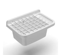 Adventa: PP Resin Tub with Grid, Wall Mounted, with Siphon and Drain, Acid Resistant for Common Use, Laundry, Garage, Outdoor, 50L x 35D x 24H cm, White