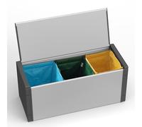 Adventa: Storage Box for Separated Collection in PVC and PP Resin, Easy to Assemble, Durable, Suitable for Indoor and Outdoor Environments, 85L x 34W x 38H cm, Grey
