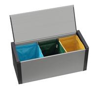 Adventa: Storage Box for Separated Collection in PVC and PP Resin, Easy to Assemble, Durable, Suitable for Indoor and Outdoor Environments, 85L x 34W x 38H cm, Grey