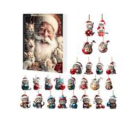 ADVENTS TOY CLOSED COMPLETE 2025 | 10.63x7.09 Inch 24 Days CAT 2D Countdown Calendar Ornamented Acrylic For Christmas | Adorable Ornaments For Wife Sister Kid A