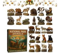 Adventscountdown | 2D Acrylic Advent Ornament - 24 Days National Park Animal and Tree Decorations | for Festive Wall Decoration in the Home, Seasonal Exhibition for and Party