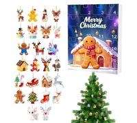 Adventscountdown Gingerbread Man Ornament - 2D Flat 24 Days Ornament, Countdown to Christmas Gingerbread Man Calendar - For Children Teenagers Adults Classroom Offices Desk