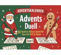 Adventskalender-Duell mit 24 ultimativen Rätsel-Spiele für Zwei mit Stift & Papier | 1-gegen-1 Advents-Duell Advent Duell Battle Erwachsene Paar