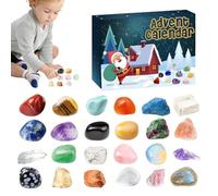 adventt calendar 2025 Crystals - 24 Days Natural Crystals | Countdown adventt calendars For Kids | Enthusiasts Rock Collection | Minerals & Fossils For Kids, Christmas Countdown Calendar