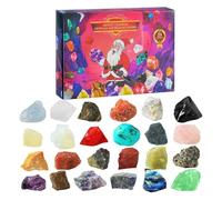 adventt calendar 2025 Crystals - 24 Days Natural Crystals | Countdown adventt calendars For Kids | Enthusiasts Rock Collection | Minerals & Fossils For Kids, Christmas Countdown Calendar