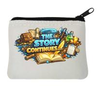 Adventure and Discovery Await Next Chapter Neoprene Coin Purse Pouch 10x11cm White