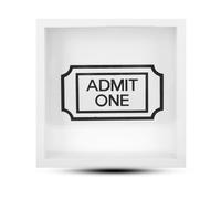 Adventure Archive Box, 20x20cm/7.9x7.9in Ticket Shadow Case Photo Frame Memory Storage Box with Slot for Travel Adventure Challenge Memory (Letter Style)