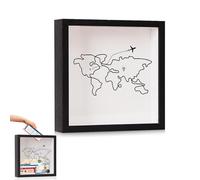 Adventure Archive Box, Large Travel Memory Box with World Map Design20×20cm