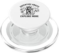 Adventure Awaits Bear Hiker Vintage Camping Outdoor PopSockets PopGrip for MagSafe