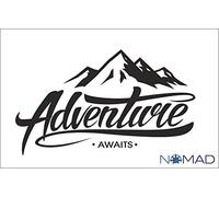 Adventure Awaits - Campervan Vinyl Decal | Camper Van Gift | Bumper Sticker | Funny Car Decal (Grey)