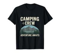 Adventure Awaits Camping Crew Mountain Graphic T-Shirt