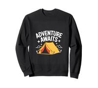 Adventure Awaits Camping Hiking Tent Outdoor Sweatshirt