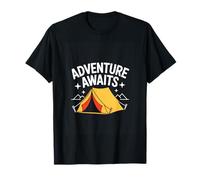 Adventure Awaits Camping Hiking Tent Outdoor T-Shirt