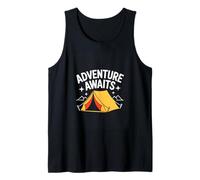 Adventure Awaits Camping Hiking Tent Outdoor Tank Top
