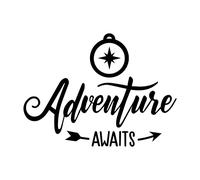 Adventure Awaits Car Van Window Vinyl Decal Sticker Dementia iPad Laptop