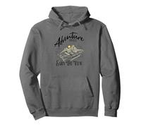 Adventure Awaits Earn View Explore Hike Peaks Chase Summits Pullover Hoodie