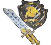 Adventure Awaits! Foam Sword and Shield Set for Kids Bundle | 2 Pack | Plastic Center Reinforced | Knight Style