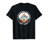 Adventure Awaits Get Lost Hiking Motivational Camping Gear T-Shirt