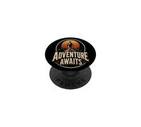 Adventure Awaits Hiking Hiker Wanderlust Nature Gift Retro PopSockets Adhesive PopGrip