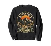 Adventure Awaits Hiking Hiker Wanderlust Nature Gift Retro Sweatshirt