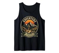 Adventure Awaits Hiking Hiker Wanderlust Nature Gift Retro Tank Top