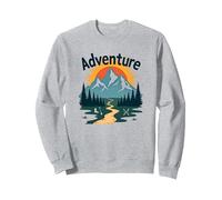 Adventure Awaits: Jackson Hole Mountain Outdoor Exploration Sweatshirt, Adult Unisex, Heather Grey, L