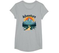 Adventure Awaits: Jackson Hole Mountain Outdoor Exploration T-Shirt, Girls, Heather Grey, XS