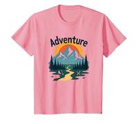 Adventure Awaits: Jackson Hole Mountain Outdoor Exploration T-Shirt, Kids, Pink, 6 Years