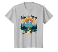 Adventure Awaits: Jackson Hole Mountain Outdoor Exploration T-Shirt, Kids, Silver, 4 Years