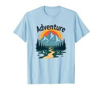Adventure Awaits: Jackson Hole Mountain Outdoor Exploration T-Shirt, Men, Baby Blue, S