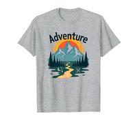 Adventure Awaits: Jackson Hole Mountain Outdoor Exploration T-Shirt, Men, Heather Grey, 4XL