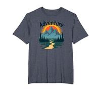 Adventure Awaits: Jackson Hole Mountain Outdoor Exploration T-Shirt, Men's Big and Tall, Heather Blue, 6X Tall