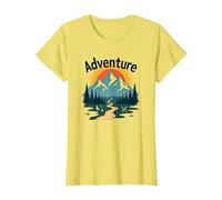Adventure Awaits: Jackson Hole Mountain Outdoor Exploration T-Shirt, Women, Lemon, XL