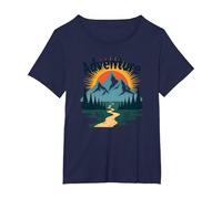 Adventure Awaits: Jackson Hole Mountain Outdoor Exploration T-Shirt, Women's Plus, Navy, 2X