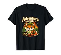 Adventure Awaits Kawaii Chibi Fox Explorer Art T-Shirt